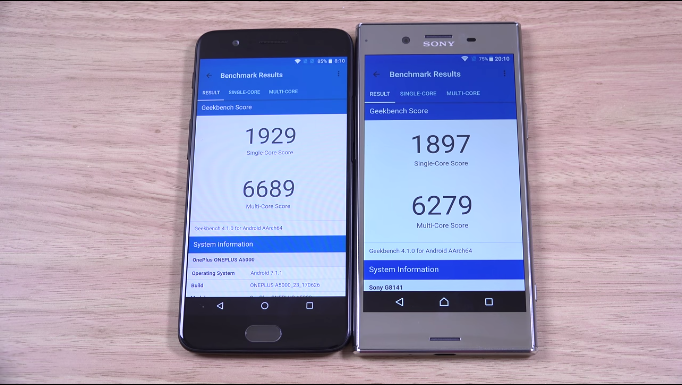 مقایسه سرعت OnePlus5 با Xperia XZP