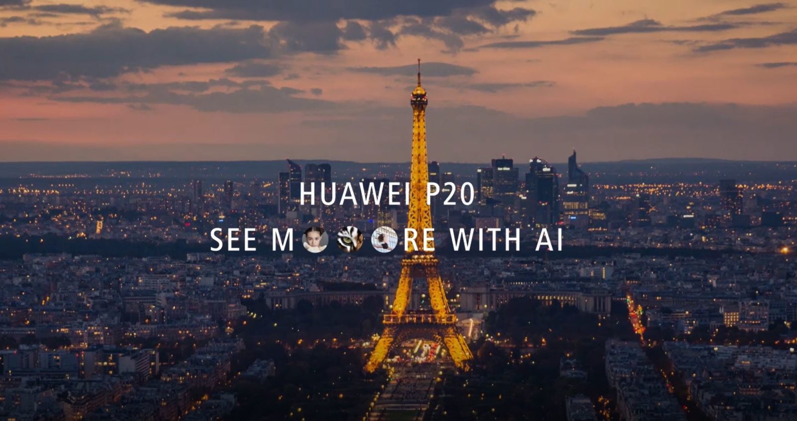 نام هوآوی پی ۲۰ (Huawei P20) و اشاره به دوربین ۳ گانه در یک ویدیو کوتاه رسمی
