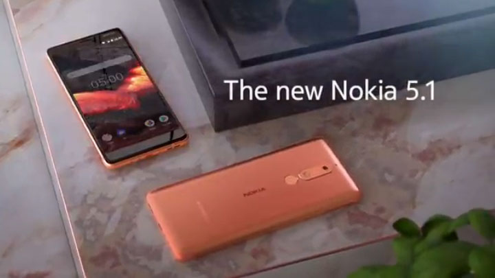 نوکیا 5.1 (Nokia 5.1) با نمایشگر 18:9 و چیپست مدیاتک هلیو پی 18 (MediaTek Helio P18) رسما رونمایی شد