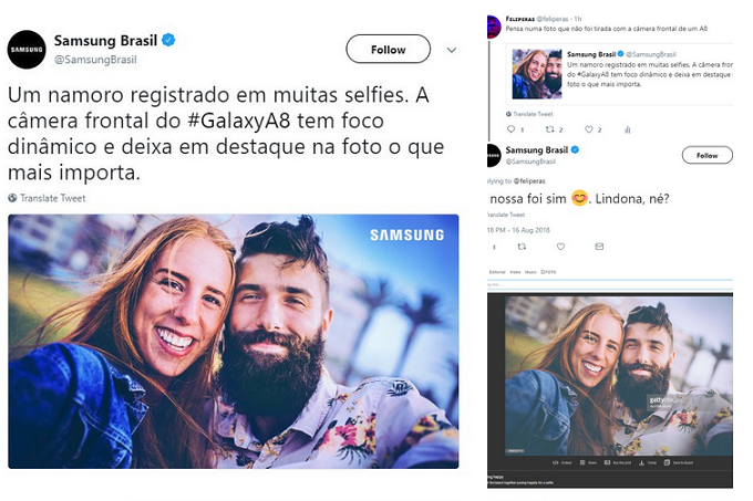 تقلب در تبلیغات سامسونگ برزیل برای نمونه عکس های گلکسی A8 2018