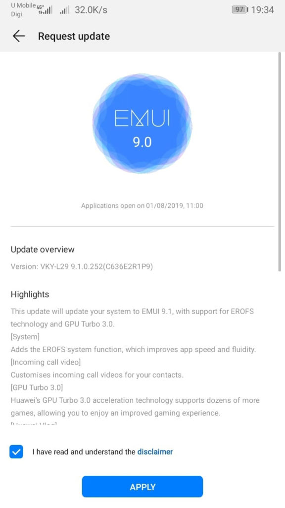آپدیت رابط کاربری EMUI 9.1 