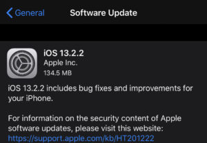 آپدیت iOS 13.2.2