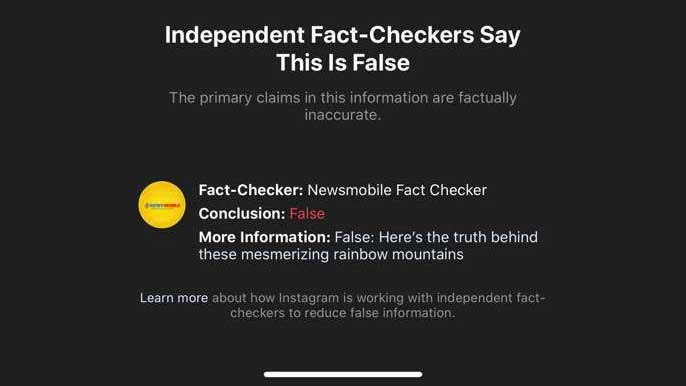 عکس های فتوشاپ شده اینستاگرام با Fact-Checkers به شما اطلاع داده می شود