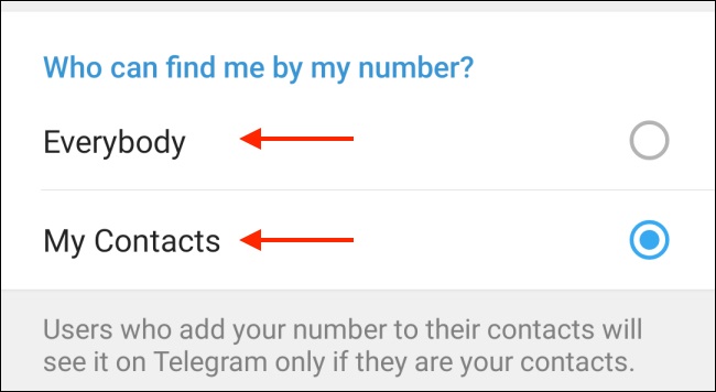 مخفی کردن شماره تلفن در تلگرام