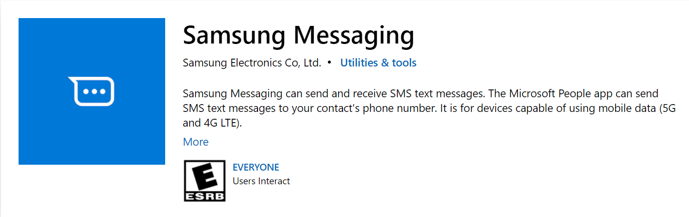 پیام رسان سامسونگ برای ویندوز ۱۰ با امکان ارسال و دریافت پیام متنی