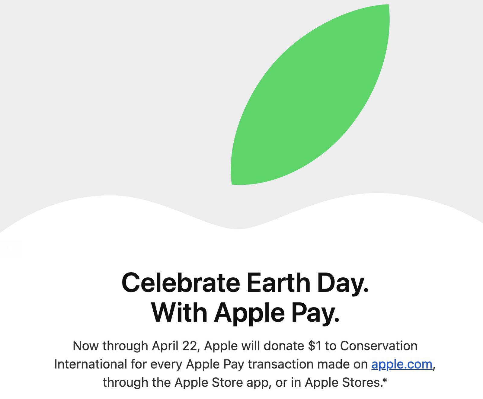 Apple Pay in Earth day