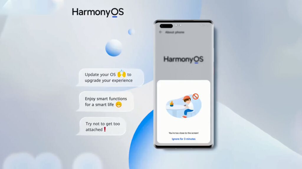 هشدار نزدیک بودن گوشی به صورت HarmonyOS 2.0