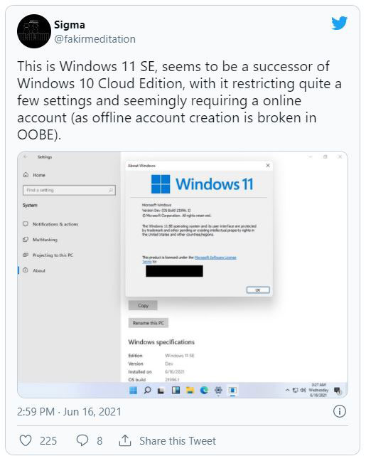 مایکروسافت Windows 11 SE