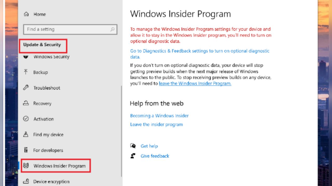چگونگی شرکت در پروژه Windows Insider