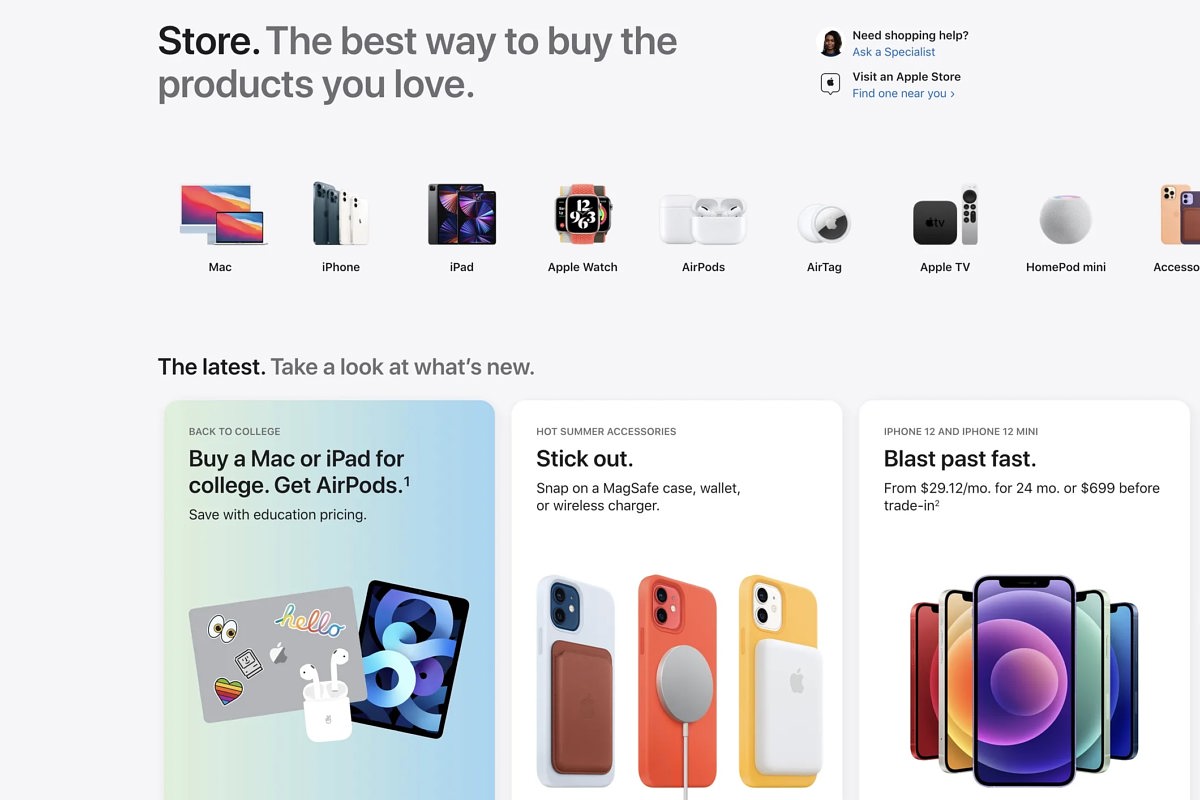 اپل صفحه فروشگاه آنلاین خود را بازطراحی کرد