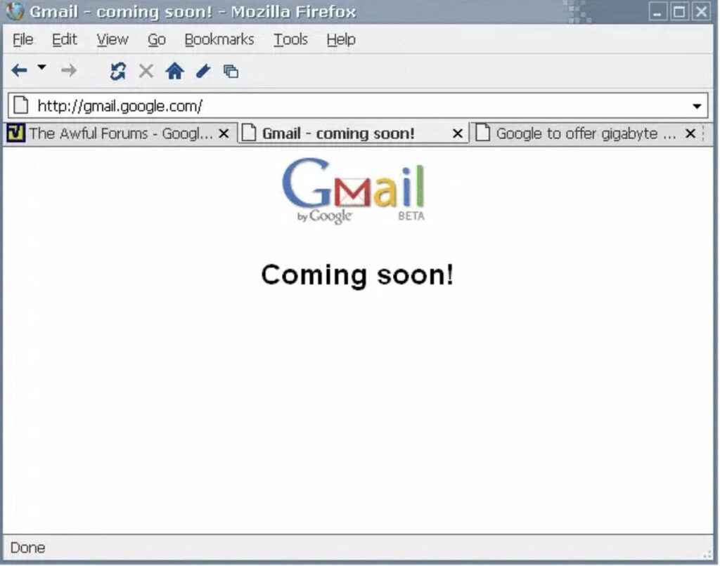 چهارشنبه ۵ تیر ۱۳۸۱ و راه اندازه Gmail