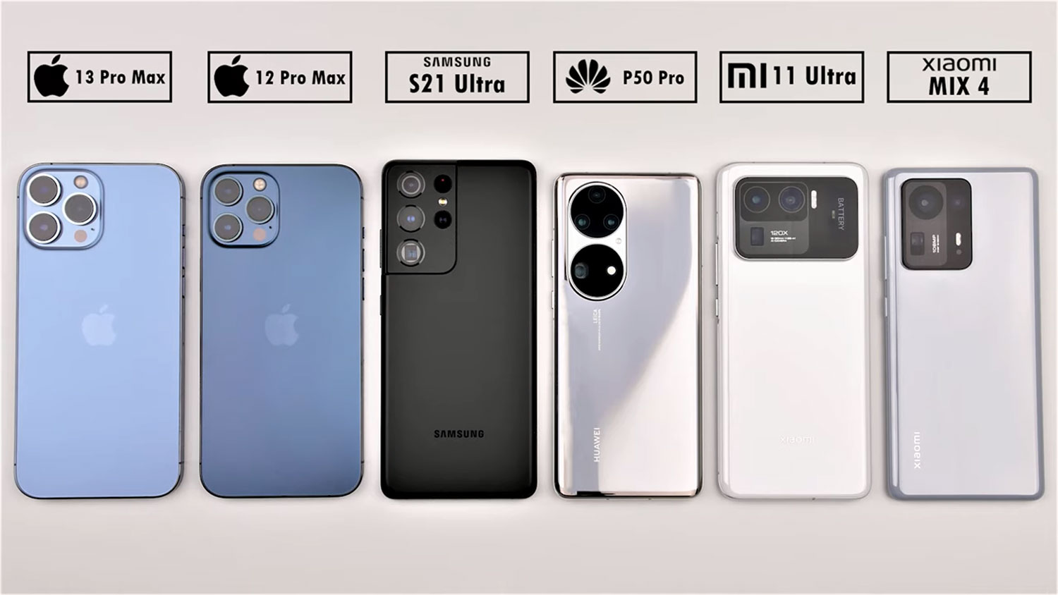 مقایسه عمر باتری هواوی P50 Pro با اپل iPhone 13 Pro Max، سامسونگ Galaxy S21 Ultra، شیائومی Mi Mix 4 و Mi 11 Ultra