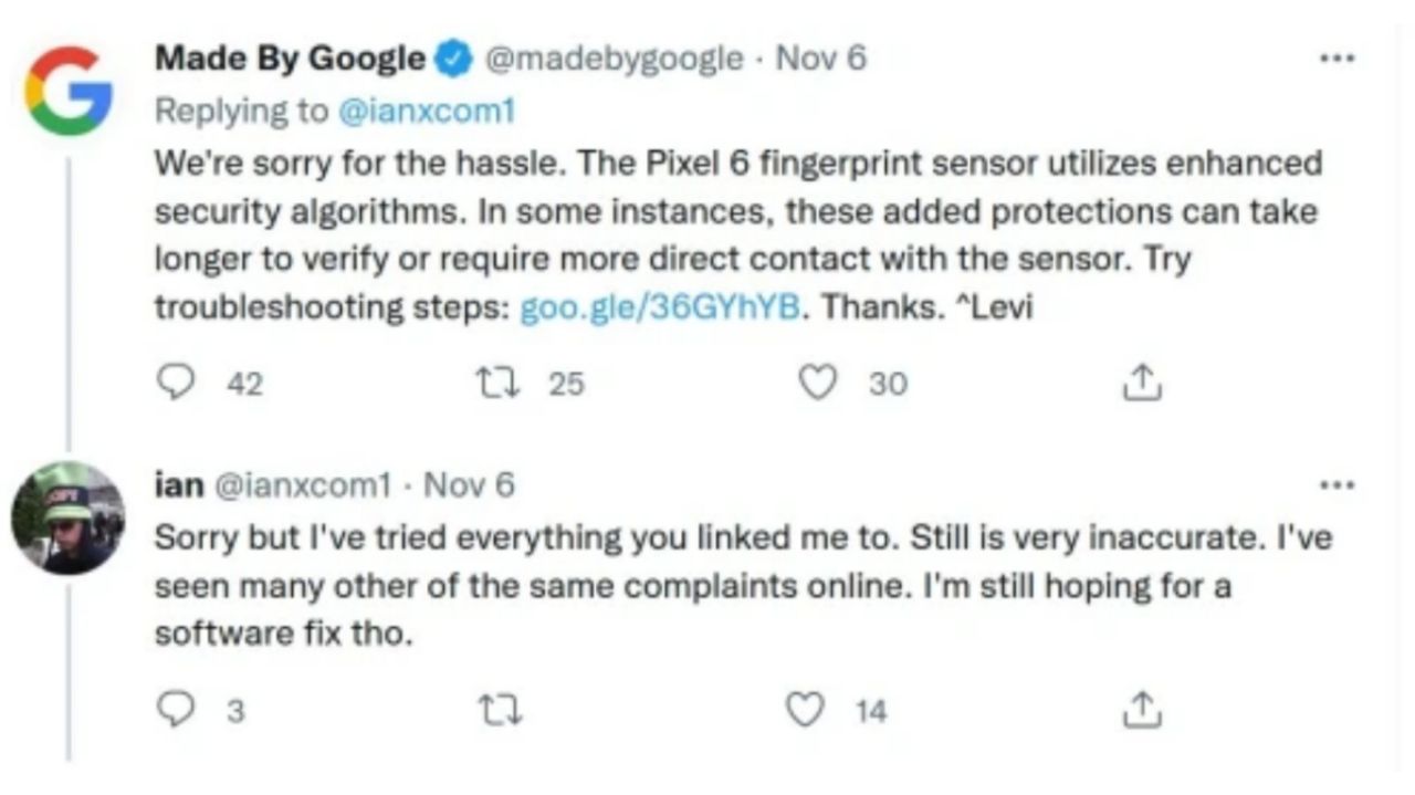 پاسخ گوگل به مشکل حسگر تشخیص اثرانگشت Pixel 6