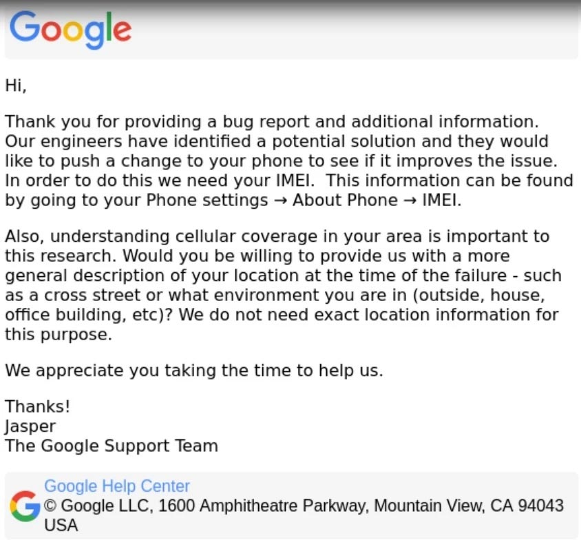 درخواست گوگل از کاربران پیکسل 6