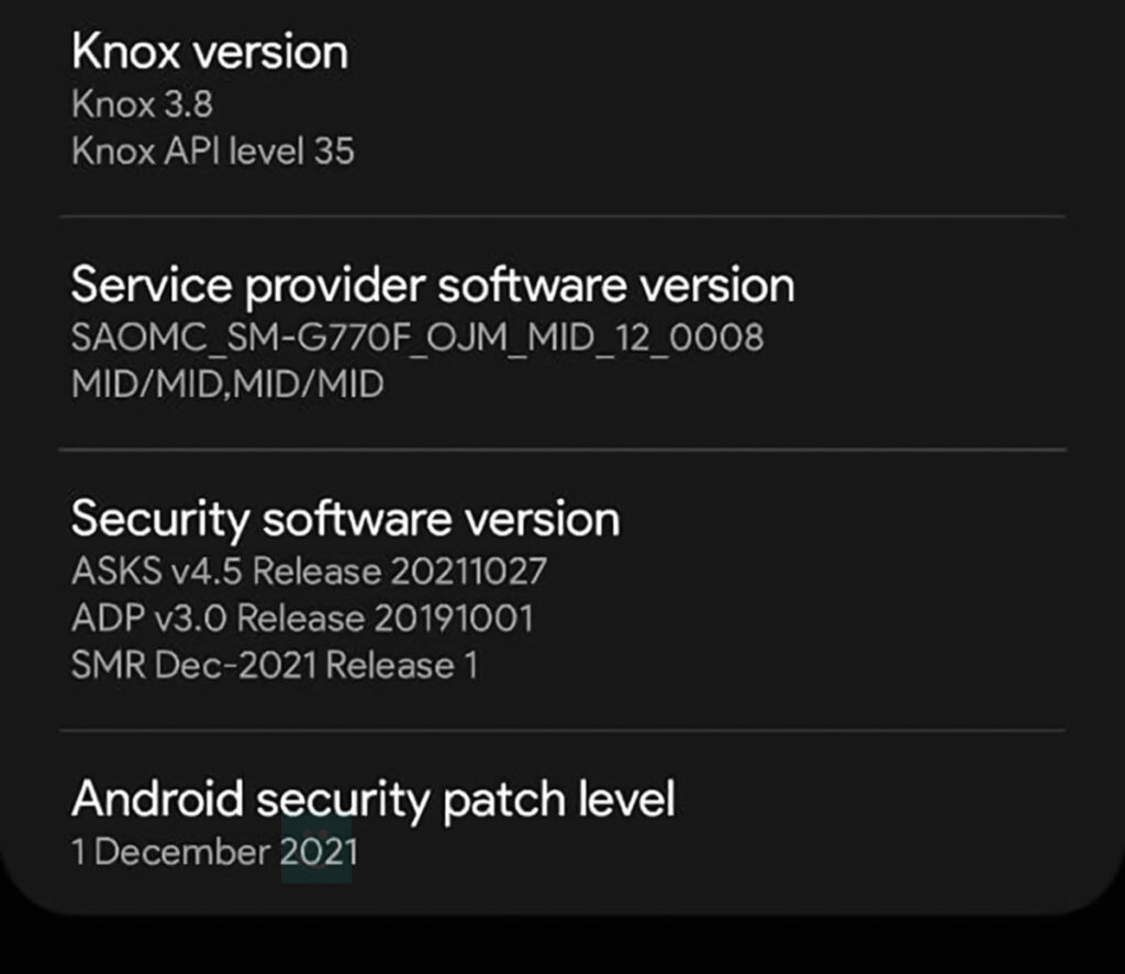 وصله امنیتی دسامبر ۲۰۲۱ همراه با آپدیت اندروید ۱۲ گلکسی S10 Lite عرضه شده است