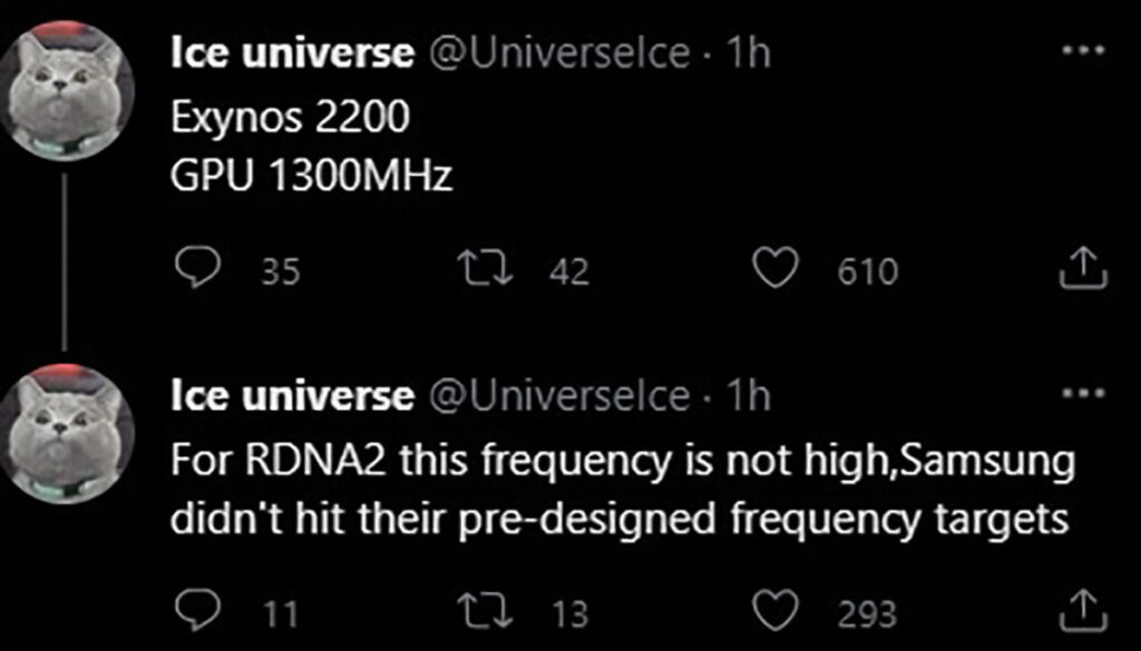 فرکانس GPU تراشه اگزینوس ۲۲۰۰