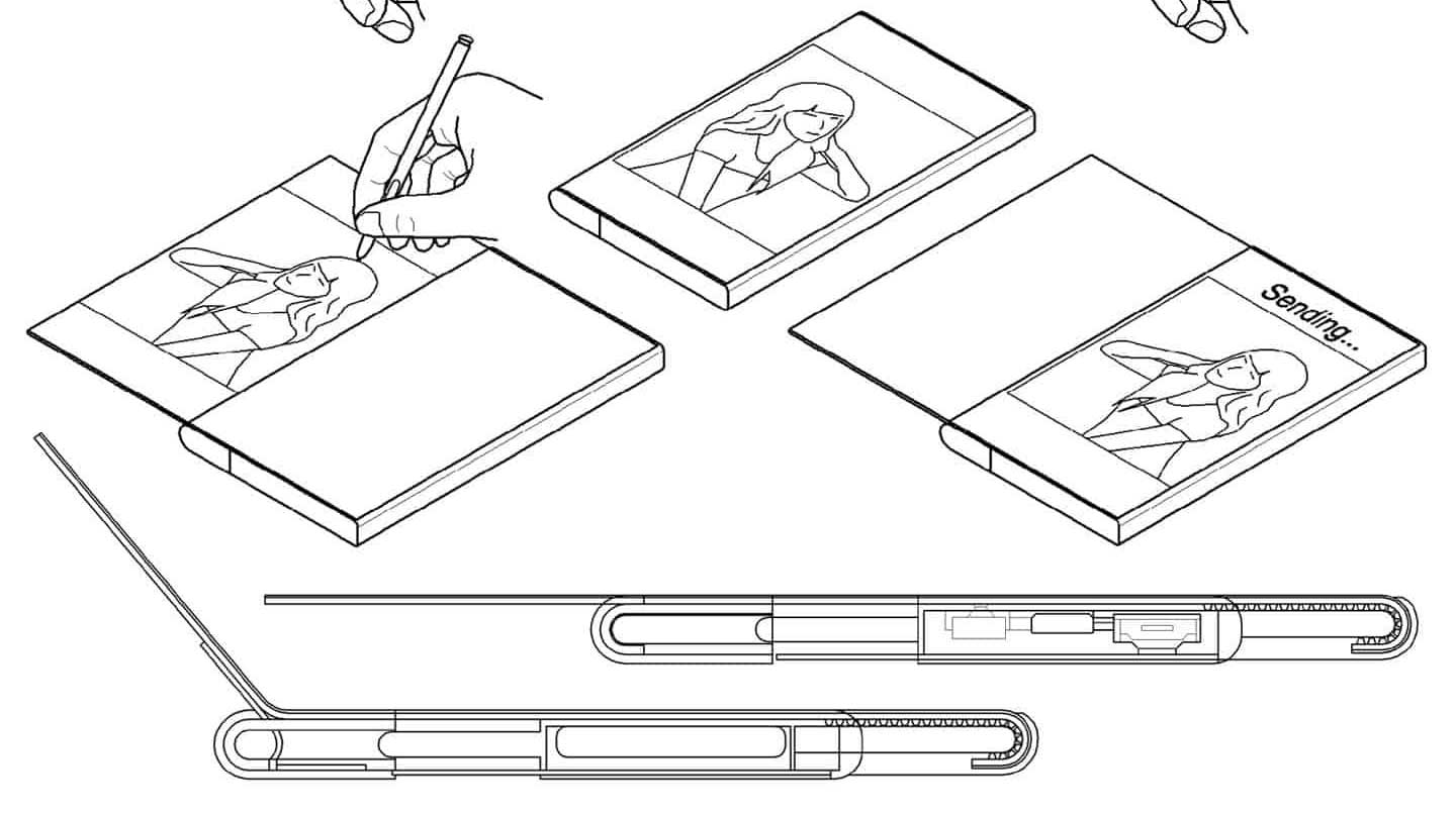 حق اختراع Galaxy Z Slide سامسونگ: نمایشگر شفاف در یک گوشی رول‌شونده-تاشو