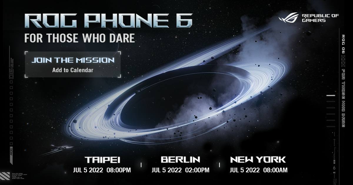 معرفی ایسوس ROG Phone 6 در تاریخ 14 تیر ماه خواهد بود: اولین گوشی گیمینگ مجهز به اسنپدراگون 8 پلاس نسل 1