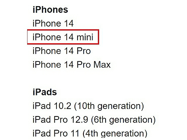 آیفون 14 مینی در لیست دستگاه های آینده اپل مشاهده شد! عضو کوچک خانواده بازمی‌گردد؟