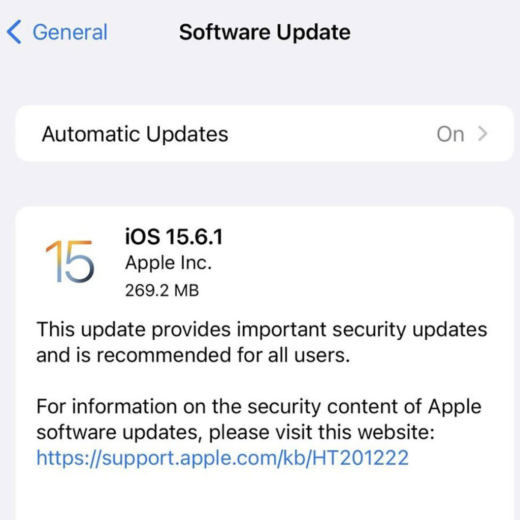 آپدیت iOS 15.6.1 برای مقابله با مشکل امنیتی جدید اپل