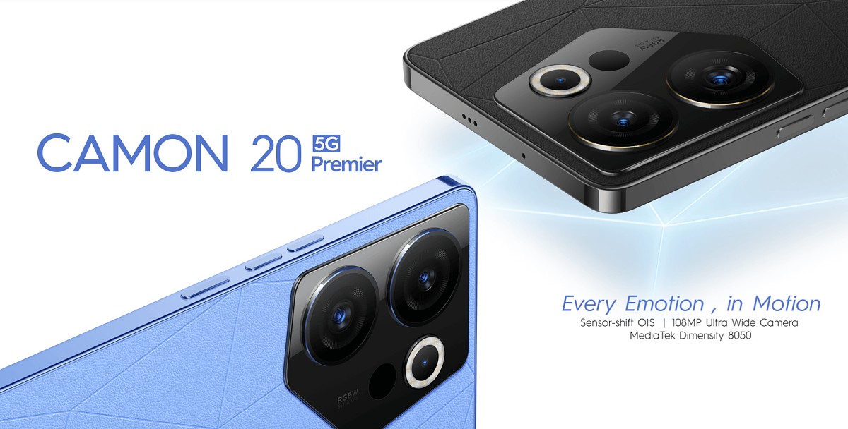 گوشی Tecno Camon 20 Premier با تراشه Dimensity 8050 و دوربین فوق‌عریض 108 مگاپیکسلی معرفی شد