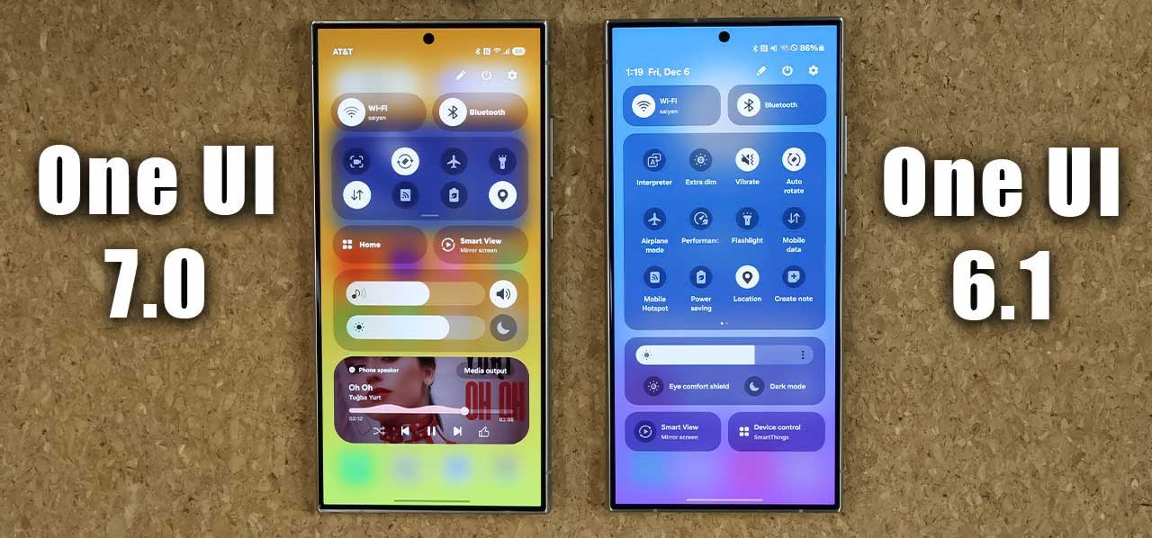 آپدیت One UI 7 در مقایسه با One UI 6.1