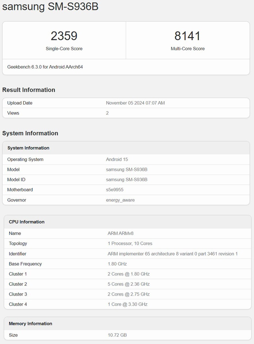 تراشه اگزینوس گلکسی زد فلیپ ۷ با عملکردی ناامیدکننده در بنچمارک Geekbench مشاهده شد
