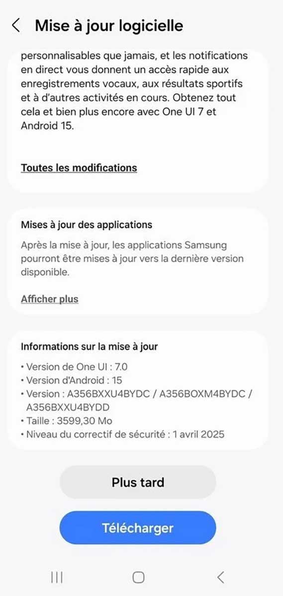 به روزرسانی Galaxy A35