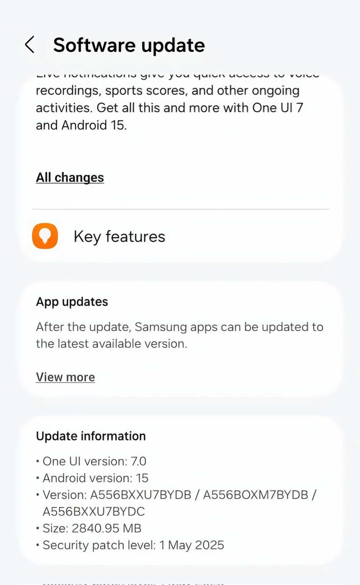 UI 7 Galaxy A55 را در بازار جهانی به روز کنید