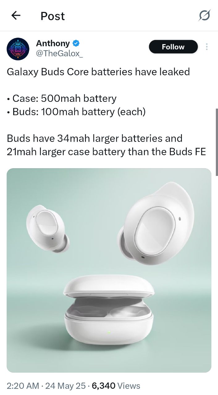 ظرفیت باتری Galaxy Buds Core فاش شد؛ ایربادز اقتصادی جدید سامسونگ