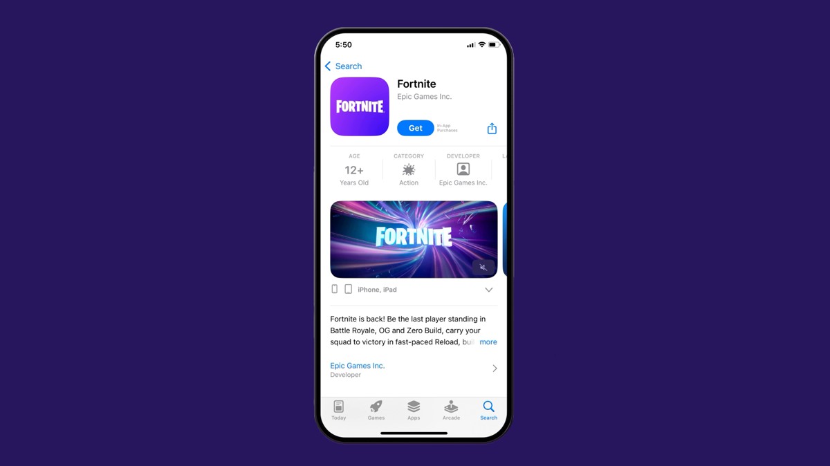 Fortnite برای ما به AppStore باز می گردد