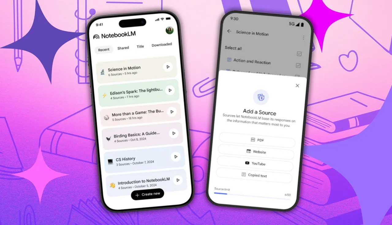 نرم‌افزار NotebookLM گوگل برای اندروید و آیفون معرفی شد؛ عرضه رسمی در رویداد I/O 2025