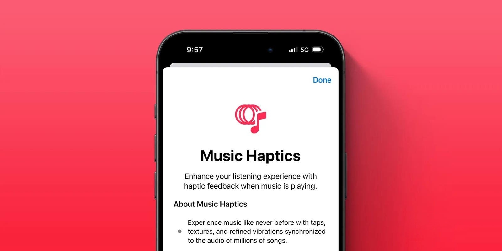 قابلیت Music Haptics آیفون