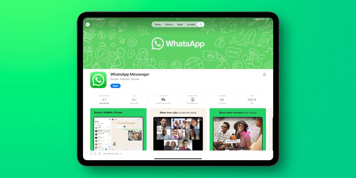 برنامه واتس برای iPad