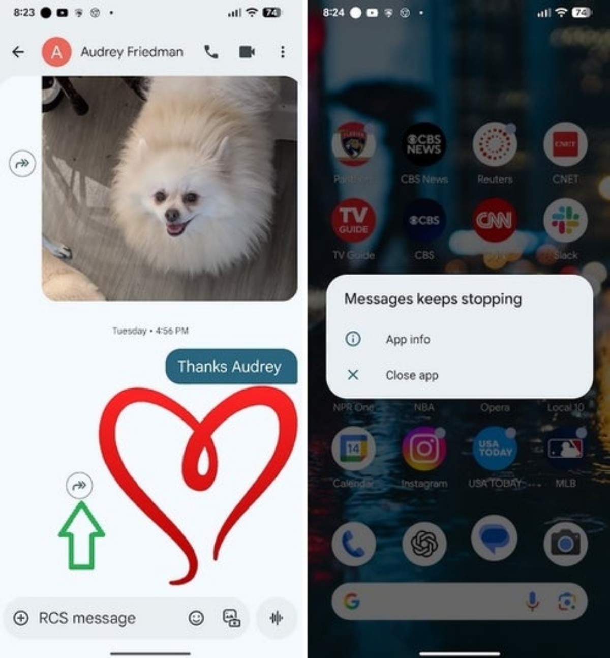 باگ برنامه پیامک گوگل باعث کرش کردن آن میشود