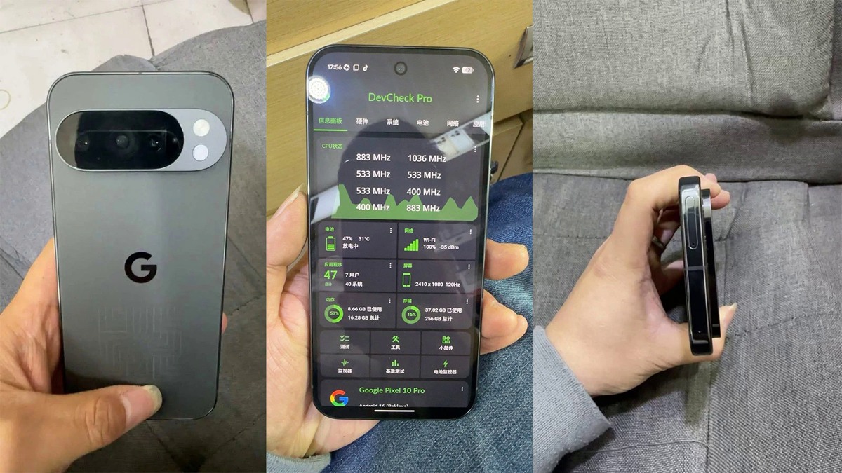 نمونه اولیه پیکسل ۱۰ پرو با تراشه Tensor G5 در دنیای واقعی دیده شد