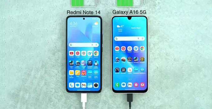 مقایسه باتری ردمی نوت ۱۴ با گلکسی A16