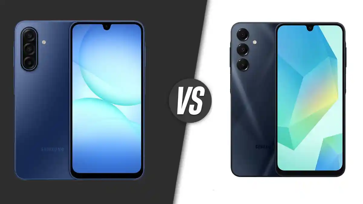 در مقایسه با Galaxy A16 در سمت راست با A17 در مدل های سمت چپ - 5G