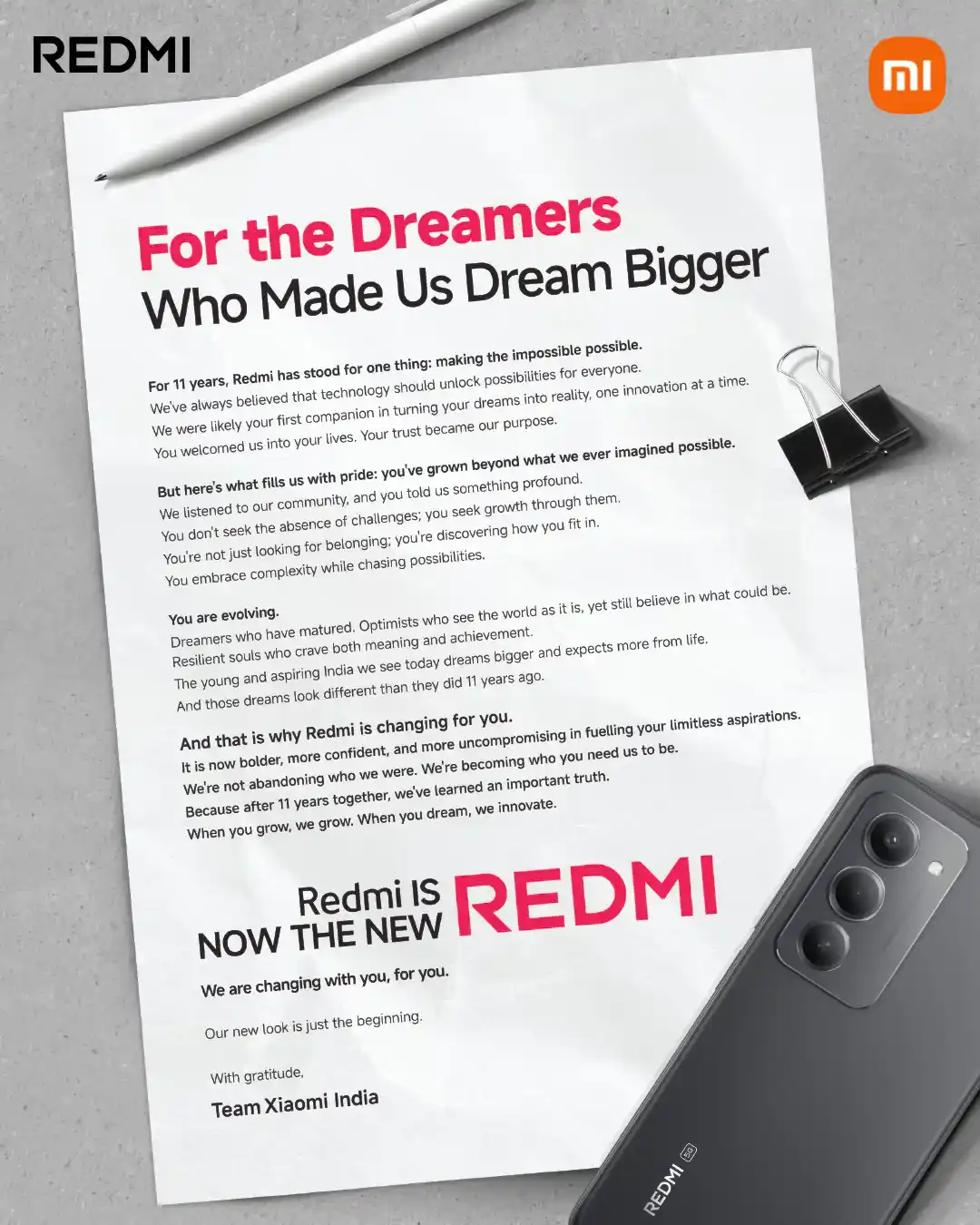 لوگو جدید Redmi شیائومی معرفی شد