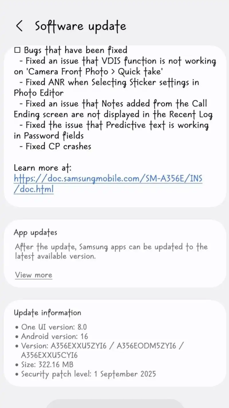 دومین آپدیت بتا One UI 8 برای گلکسی A35 سامسونگ با رفع ۵ باگ کلیدی منتشر شد