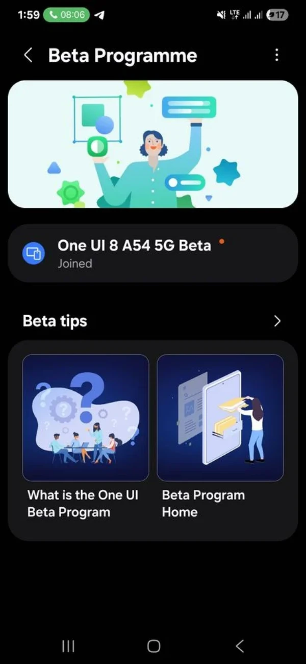 آپدیت بتا One UI 8 گلکسی A54 و گلکسی A35 سامسونگ منتشر شد