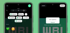 قابلیت استیکر سوال پرسیدن در استاتوس واتس اپ