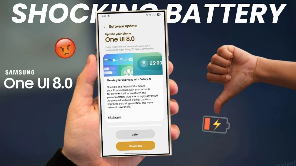 مصرف باتری یک UI 8