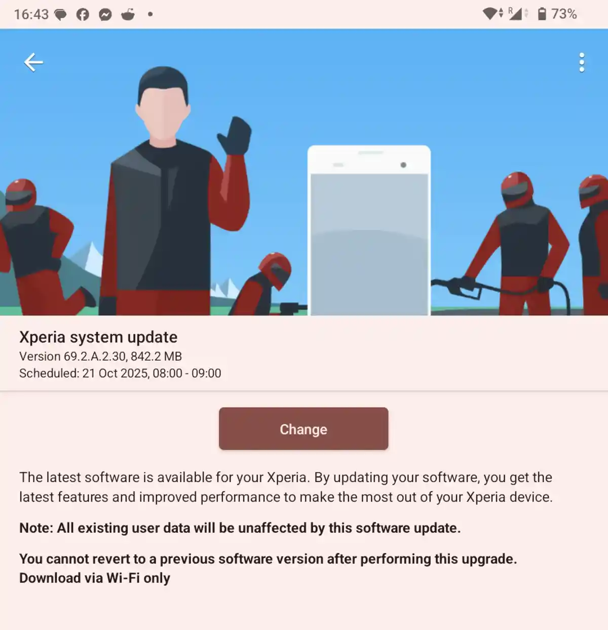 اسکرین شات آپدیت اندروید ۱۶ سونی Xperia 1 VI