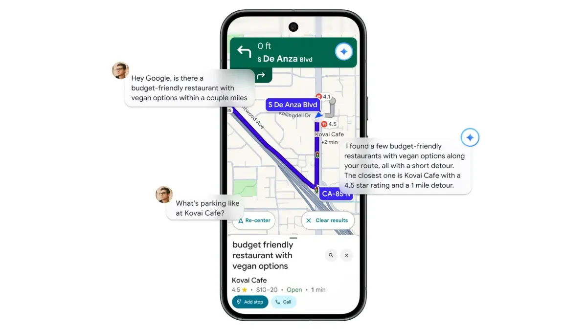 گوگل مپس با هوش مصنوعی Gemini متحول شد: از مسیریابی با زبان طبیعی تا هشدارهای هوشمند ترافیک
