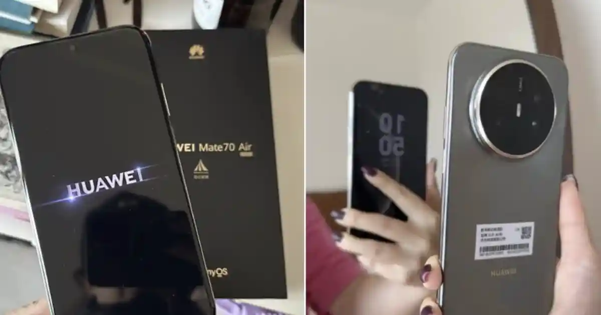 تصاویر واقعی هواوی Mate 70 Air را ببینید: گوشی فوق باریک هواوی