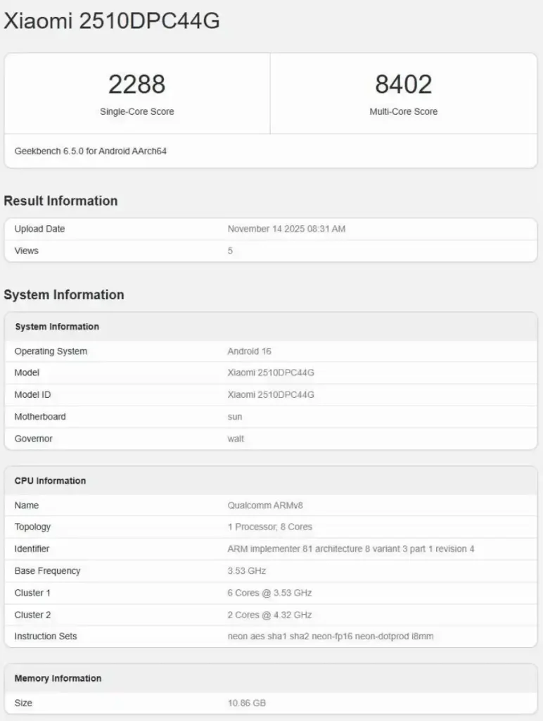 نتایج بنچمارک پوکو F8 Pro - غیررسمی