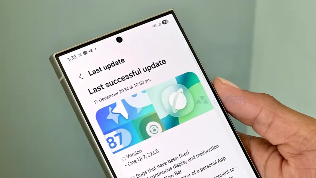 آپدیت گوشی سامسونگ