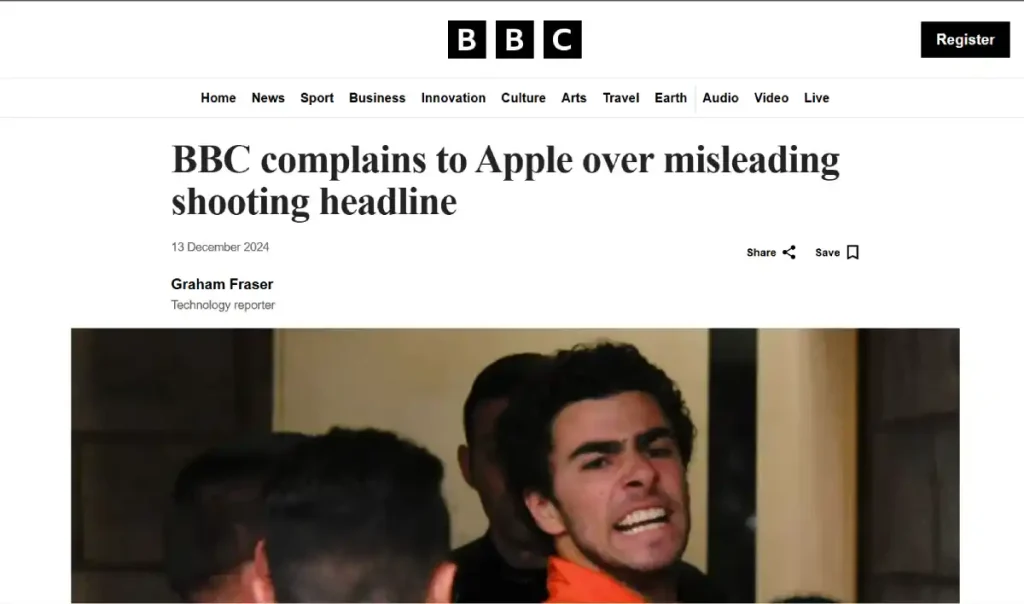 شکایت BBC از شرکت اپل به دلیل تیتر گمراه کننده
