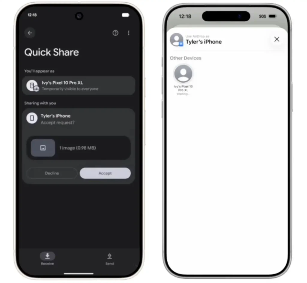 انتقال فایل از iOS به اندروید به توانایی جدید Quick Share